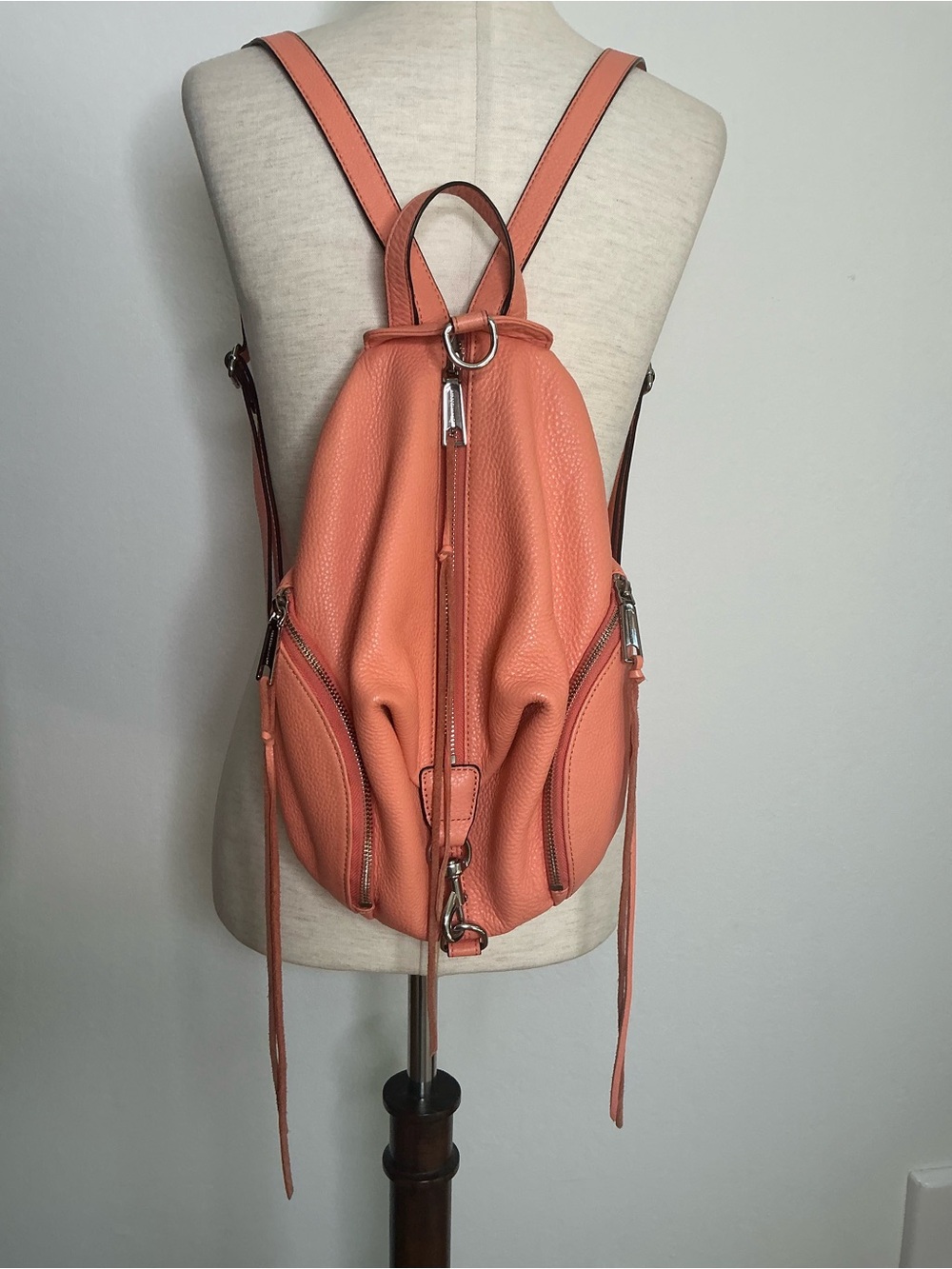 Rebecca Minkoff Julian Mini Backpack in Leather Color Coral